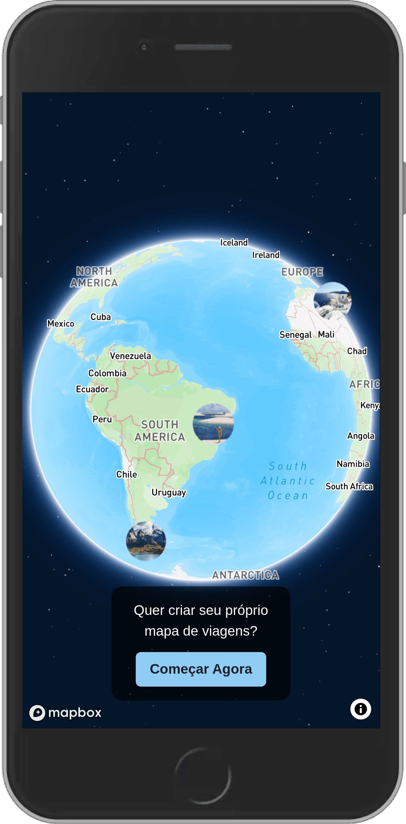 Map Moments - Crie Seu Globo de Viagens Interativo